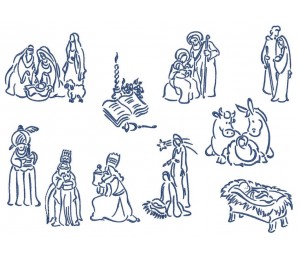 Stickserie - Krippenspiel Satin